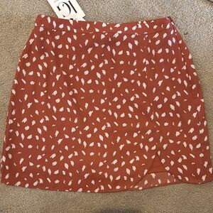 NWT Brown Asymmetrical A-Line Mini Skirt for Casual Wear😊